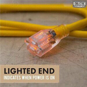 100 Ft Outdoor Extension Cord - 15 Amp 12/3 SJTW Heavy Duty 12 Gauge